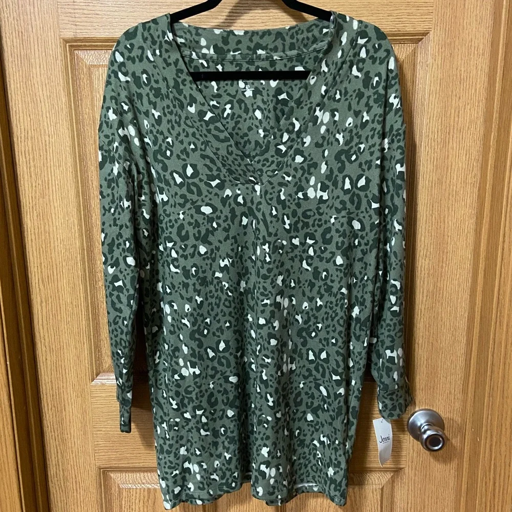 NWT Jenni Long Sleeve Sleepshirt sleep shirt mountain sage print